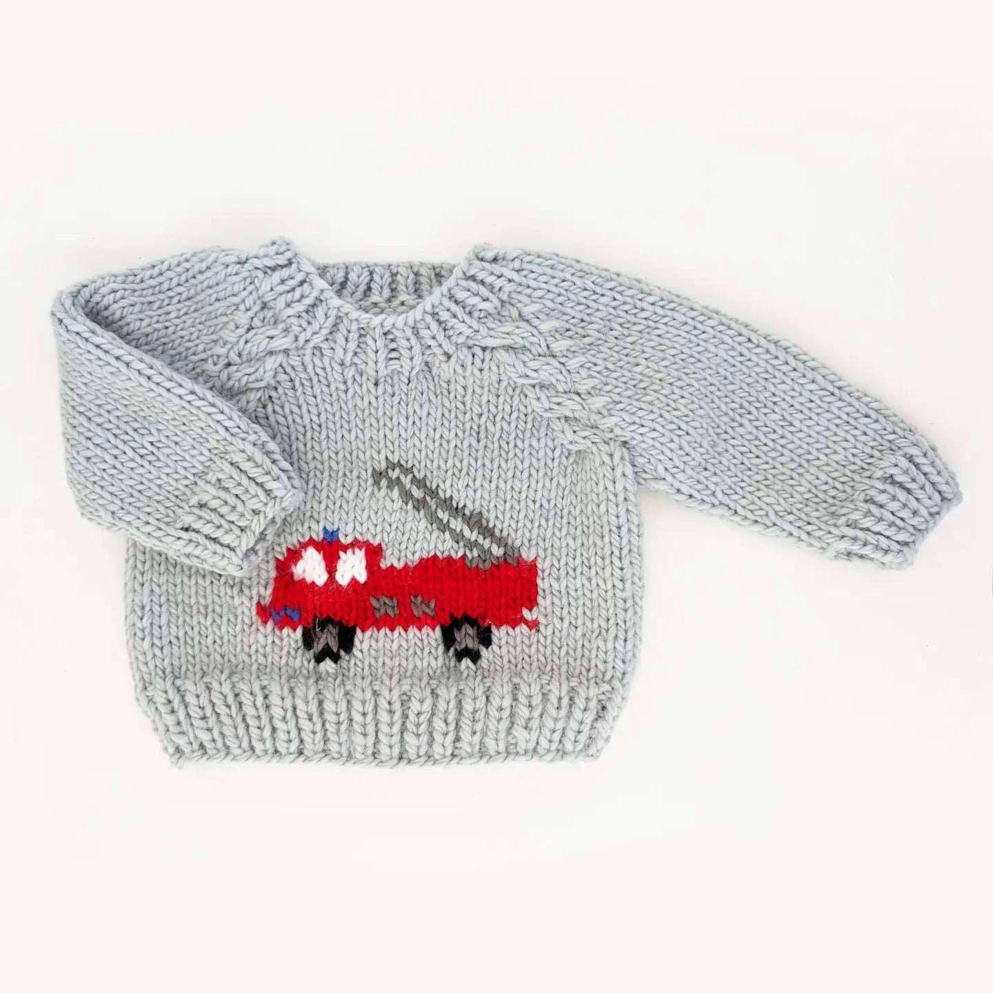 Fire Engine Crew Neck Sweater - augie & lil bob