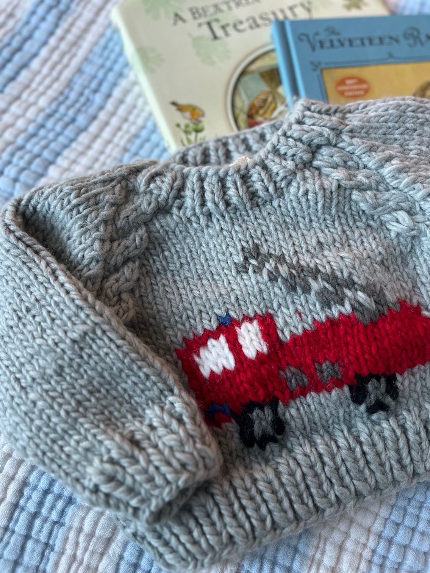 Fire Engine Crew Neck Sweater - augie & lil bob