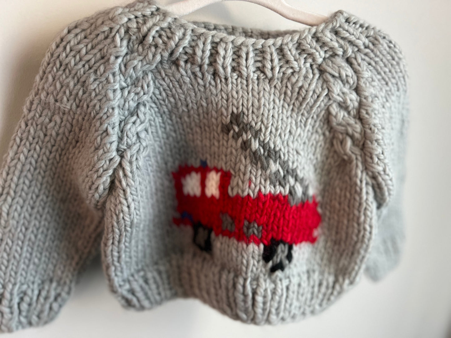 Fire Engine Crew Neck Sweater - augie & lil bob