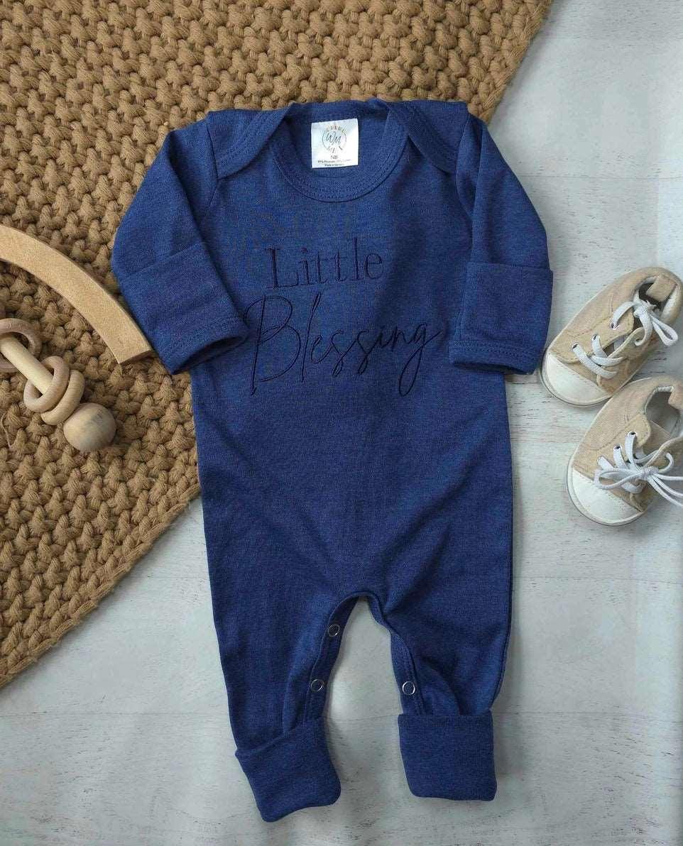 Baby Romper | Little Blessing Blue - augie & lil bob