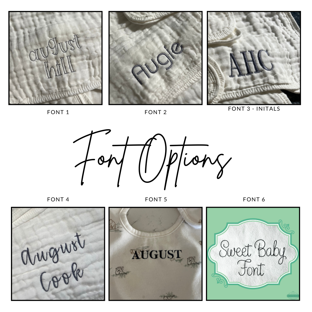 Embroidered Burp Cloths