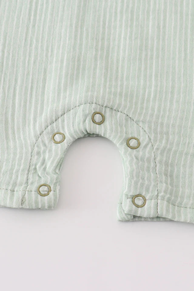 Sage Muslin Stripe Romper