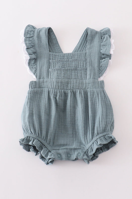 Blue Muslin Ruffle Bubble