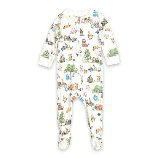 Egg Hunt - Full Zip Footed Pajama