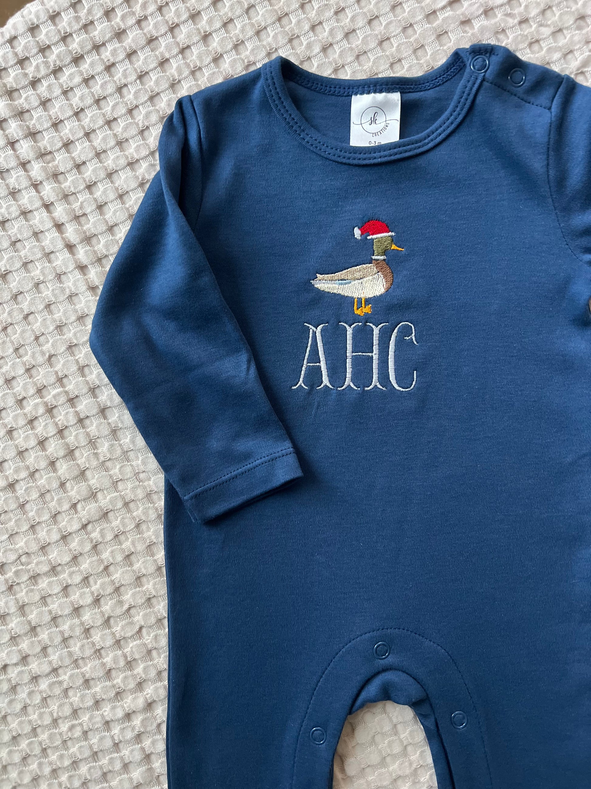 Navy Long Sleeve Santa Mallard Jumper - augie & lil bob 