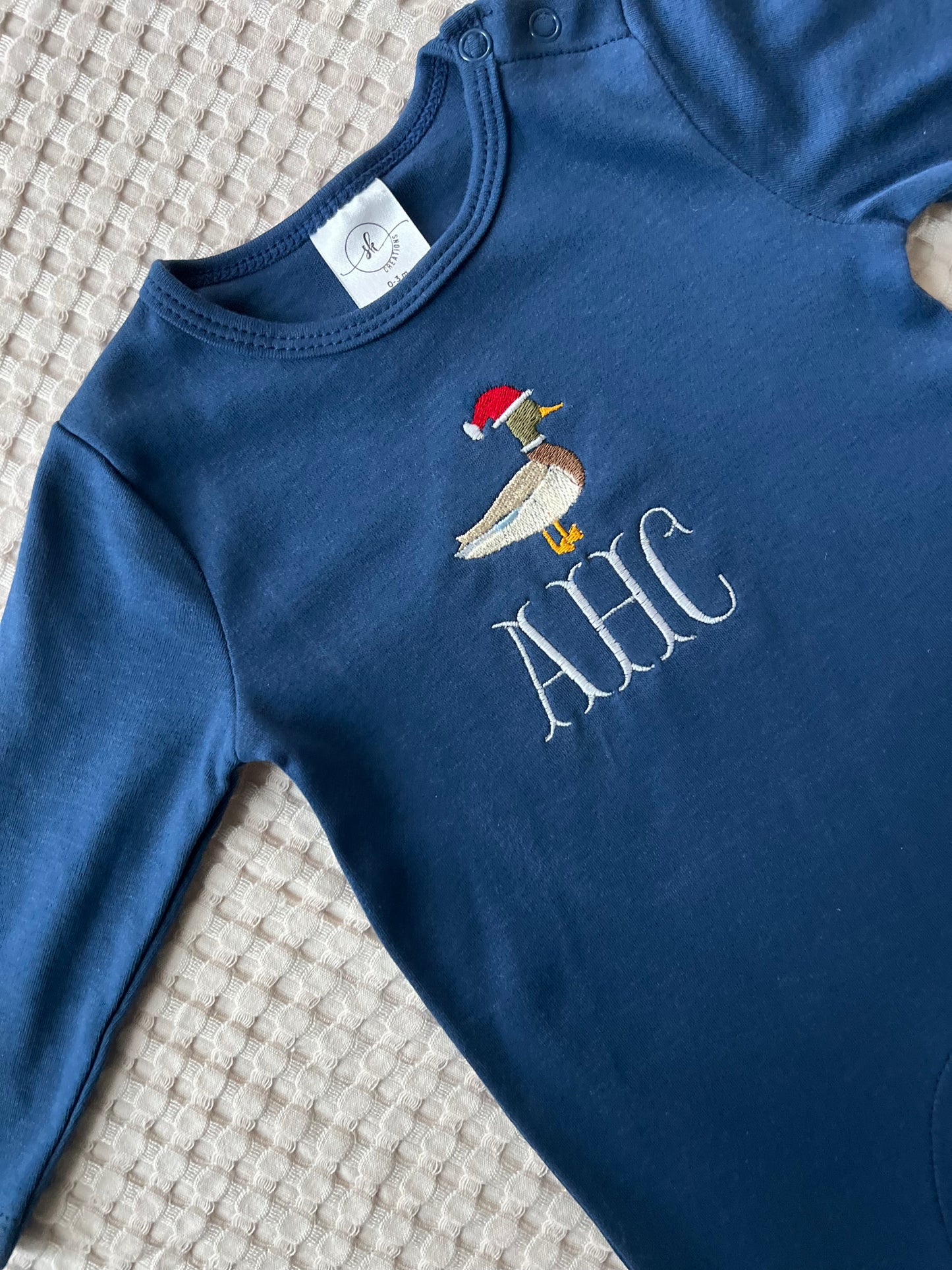 Navy Long Sleeve Santa Mallard Jumper - augie & lil bob 