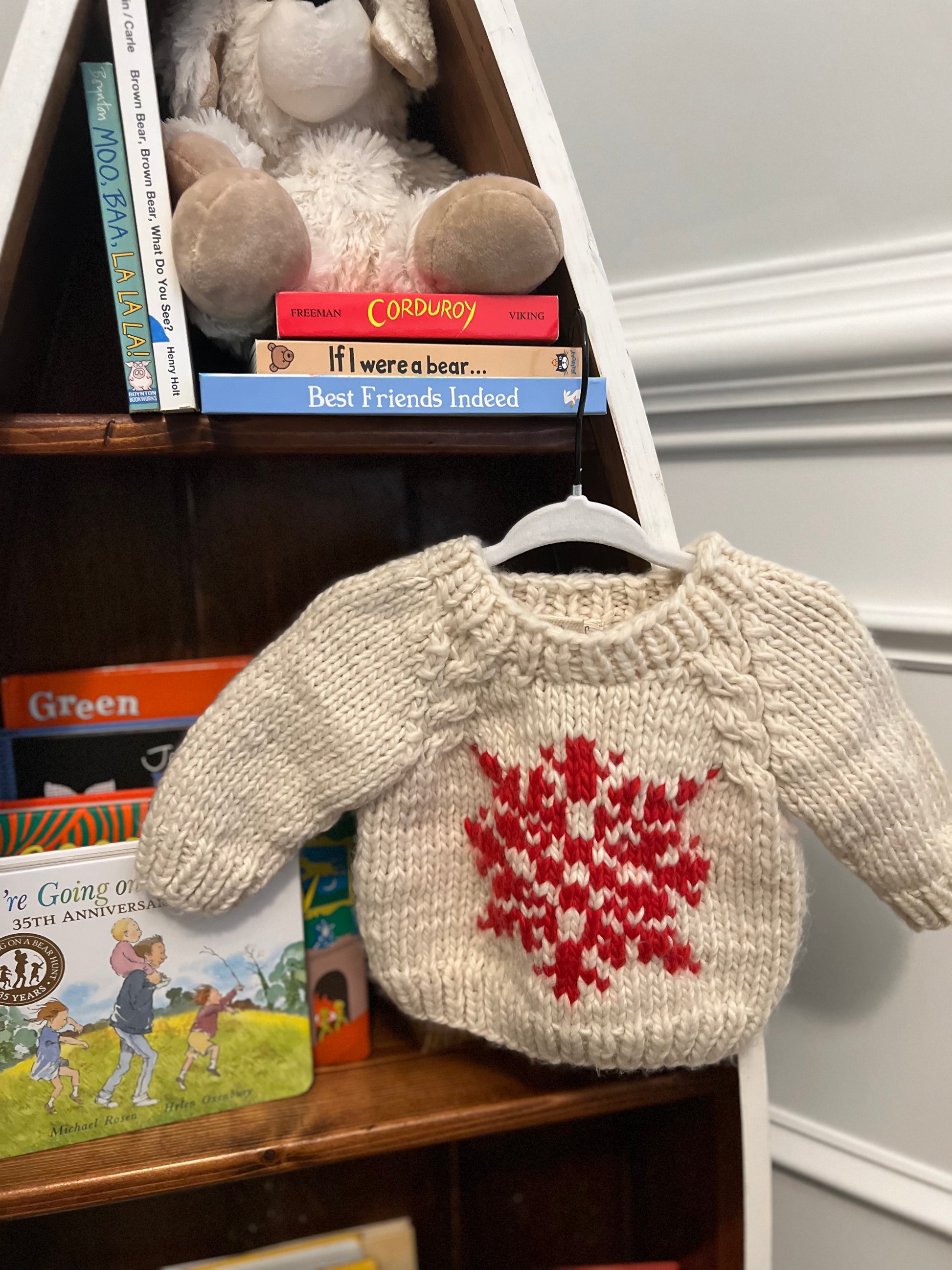 Snowflake Natural Crew Neck Sweater For Baby & Toddler - augie & lil bob 