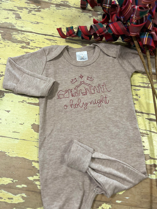 Baby Romper | O' Holy Night Oatmeal Baby Outfit - augie & lil bob 