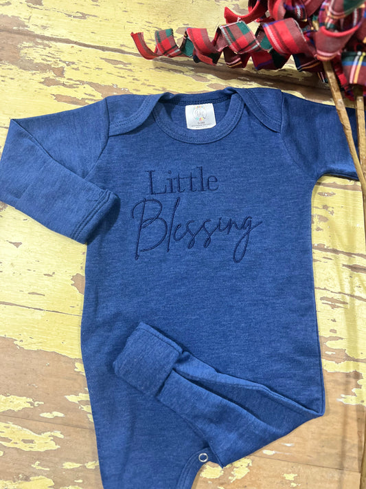 Baby Romper | Little Blessing Blue - augie & lil bob 