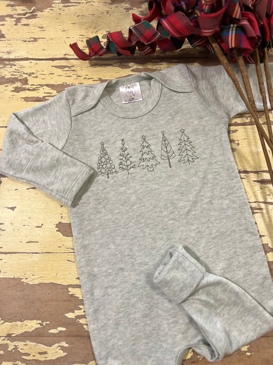 Baby Romper | Christmas Trees Green Baby Outfit - augie & lil bob 