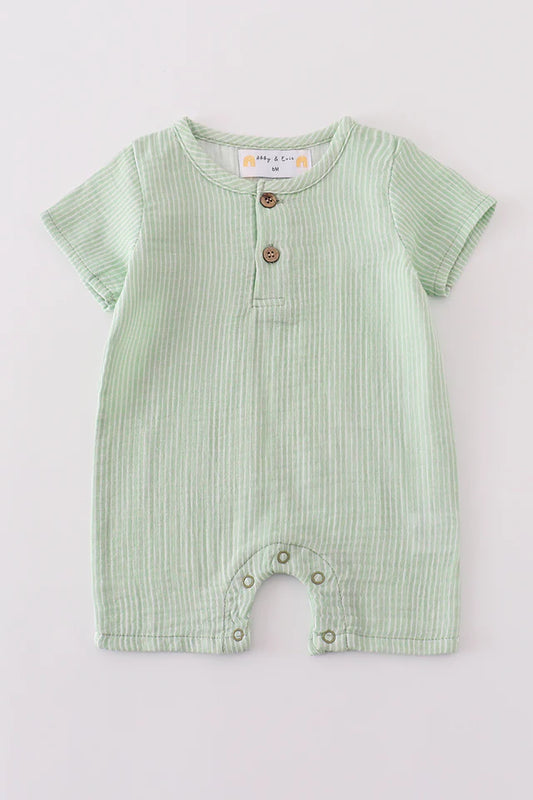 Sage Muslin Stripe Romper